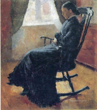  Chair Oil Painting - aunt karen in the rocking chair 1883 Edvard Munch Expressionism